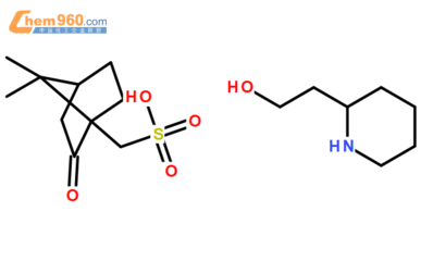(S)-2-(哌啶-2-基)乙醇((1S,4R)-7,7-二甲基-2-氧代雙環[2.2.1]-1-庚基)甲烷磺酸鹽結構式